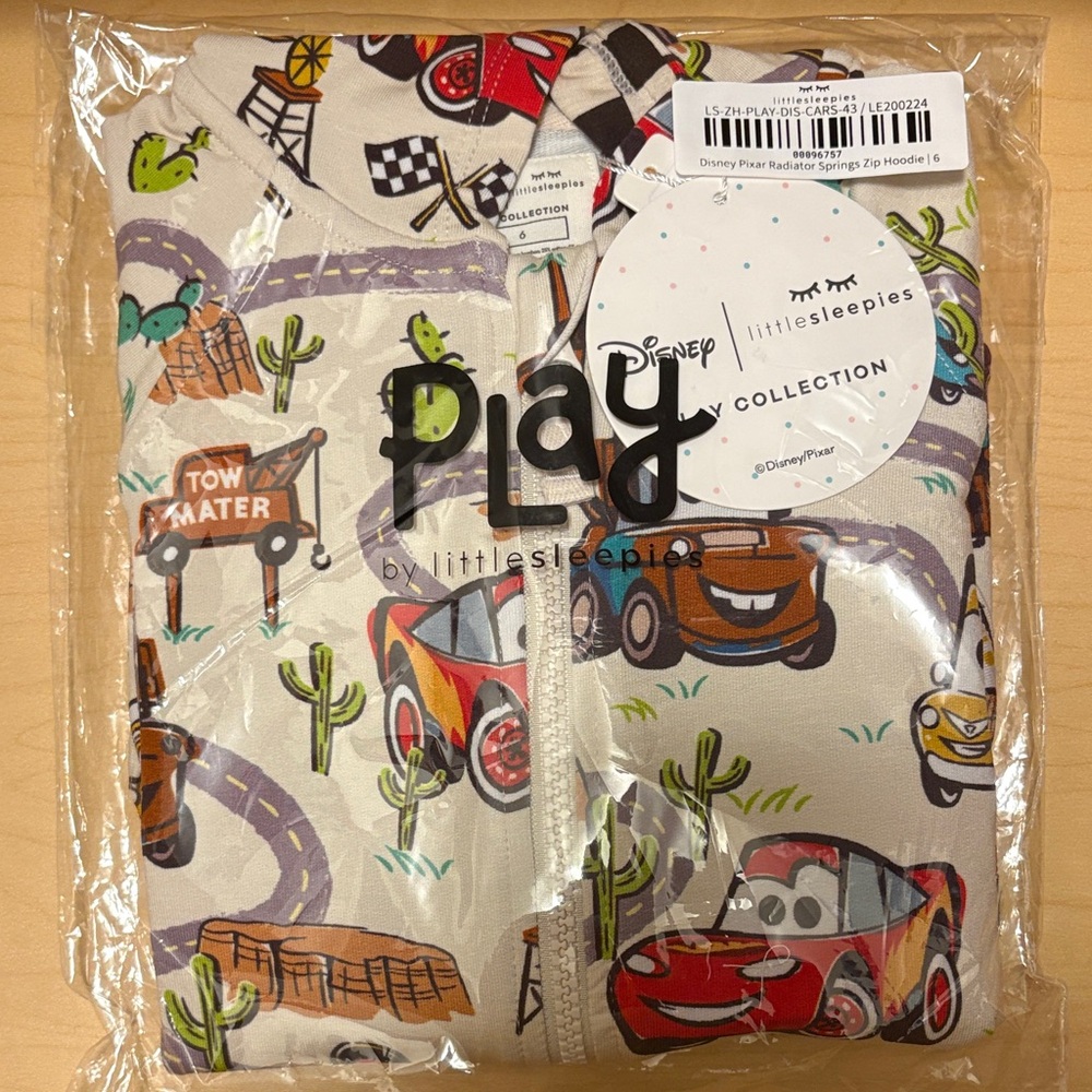 Little Sleepies Disney Cars Zip Hoodie - NWT